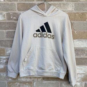 Adidas Beige Hoodie with Black Logo